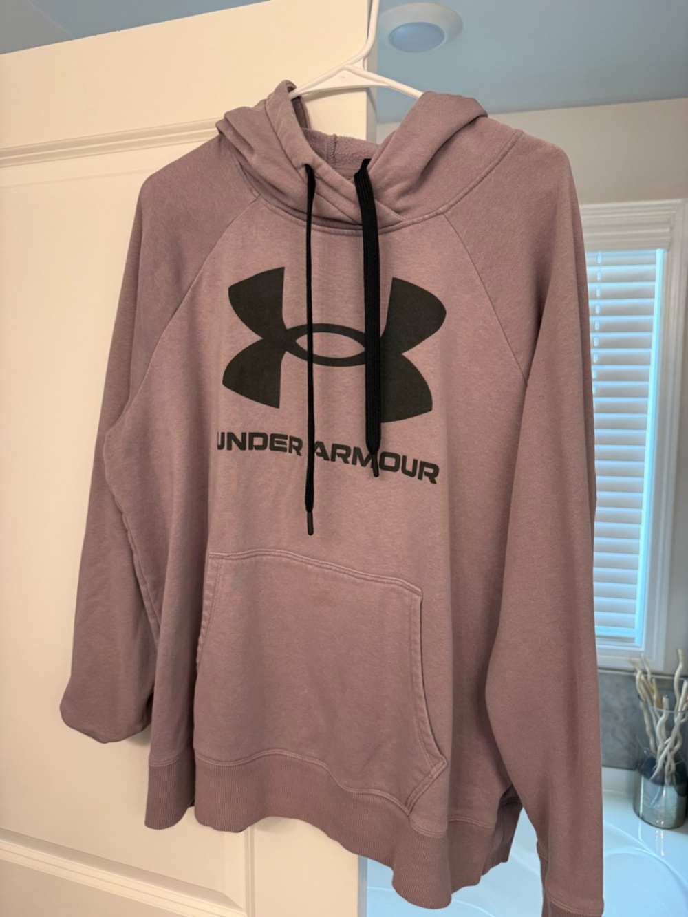 Under Armour Light Mauve Pullover Hoodie with Black Logo
